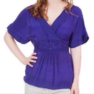 MAEVE Anthropologie Adana Kimono Top
Embroidered Waist Band Tie Back Sz-6